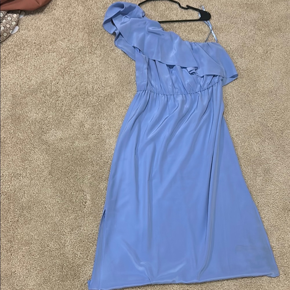 Elegant Blue One-Shoulder Dress